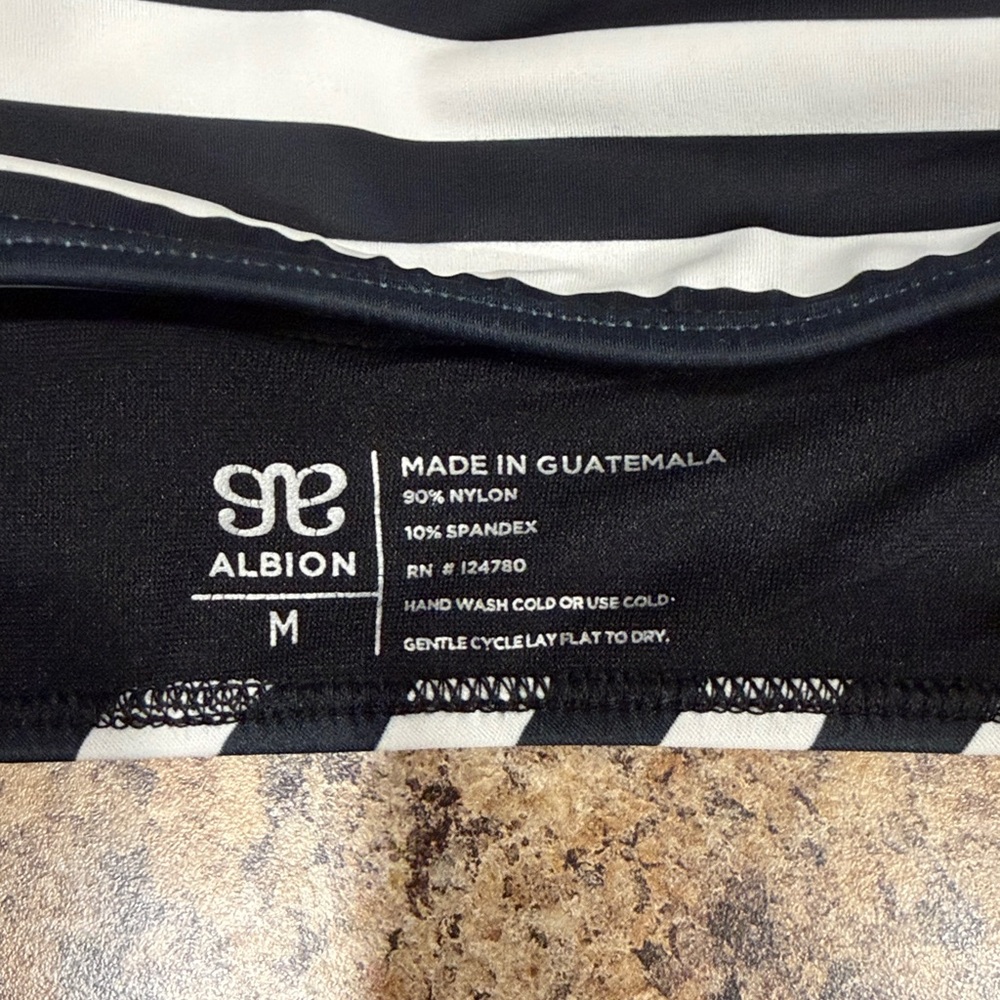 Albion Black and White Striped High Neck Bikini Top - Picture 3 of 3